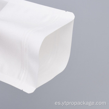 Bolsa de embalaje de plástico de papel Kraft blanco personalizado